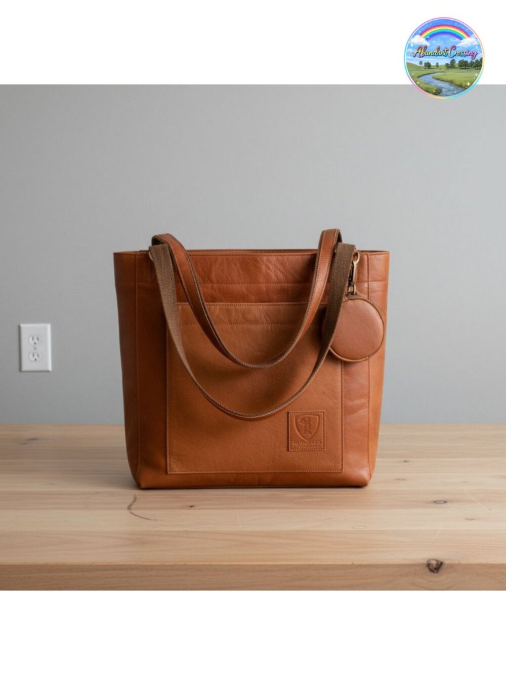 Full Grain Leather Tote Bag Satchel Magnetic Closure Travel Shopper